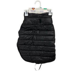 Top Paw Size Large‎ (17.5”) Black Reversible Puffer Dog Jacket Warm Winter NWT
